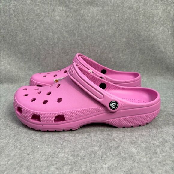 Crocs Shoes Men Size 12 Pink Classic Clog Rubber Slip On Lightweight Sandals New - Picture 3 of 10